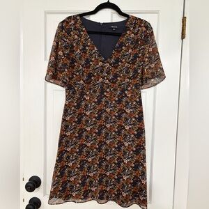Madewell Floral V-Neck Dress